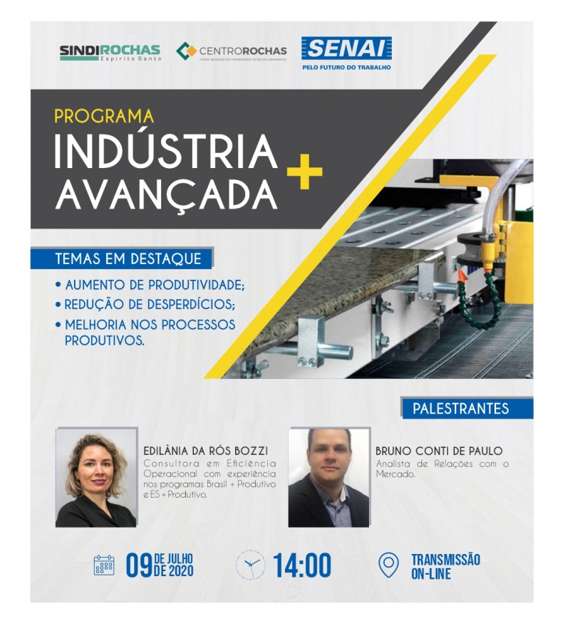 Live destacará programa que ajuda empresas a promoverem o aumento da produtividade, redução de desperdícios e custos