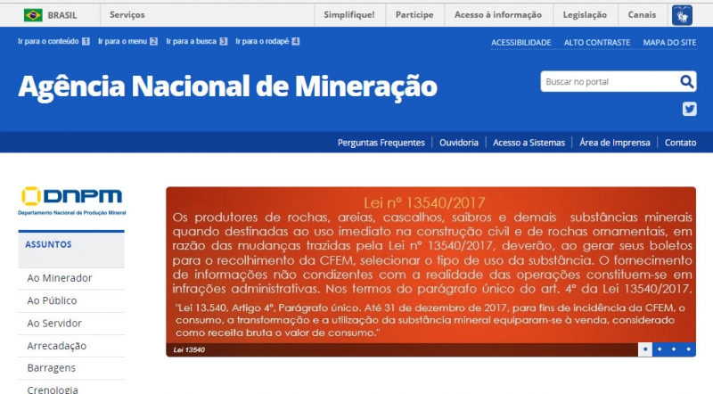 Benefício de redução de alíquota da CFEM só com correção nos cadastros mineiros