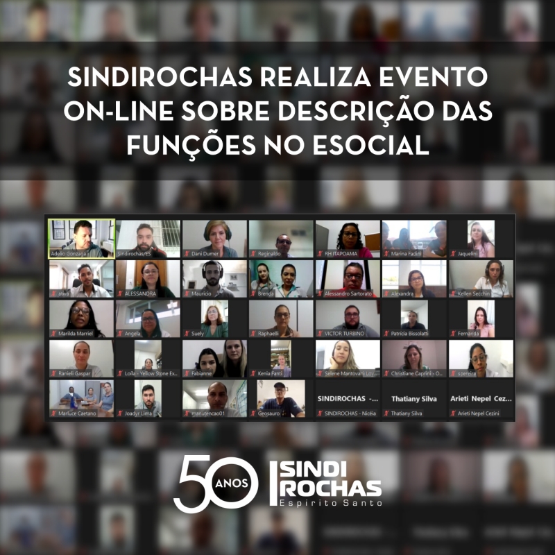 Sindirochas realiza evento on-line sobre descrição das funções no eSocial