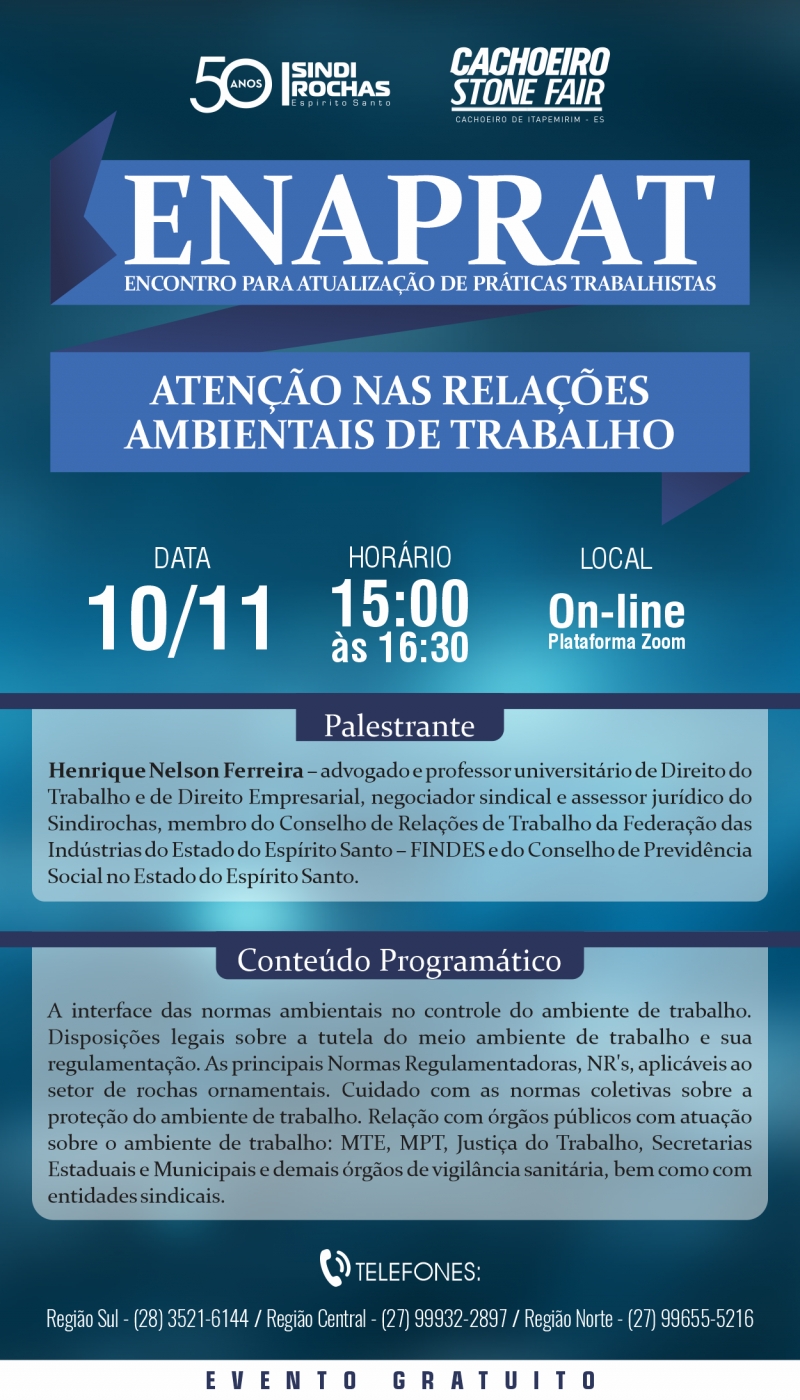 Live • Enaprat – Atenção nas Relações Ambientais de Trabalho