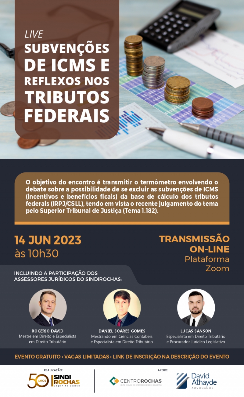 Live • Subvenções de ICMS e Reflexos nos Tributos Federais
