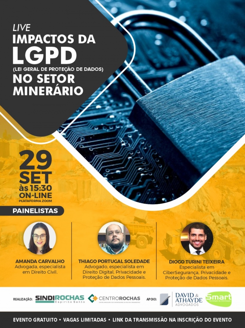 Live irá explorar a lei de proteção de dados e sua aplicação no setor minerário