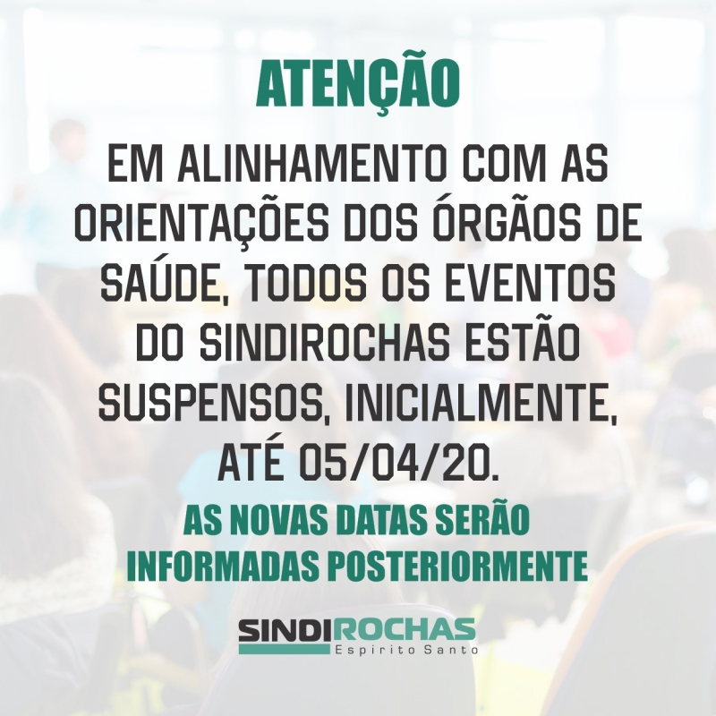 Coronavírus leva Sindirochas a suspender eventos até início de abril