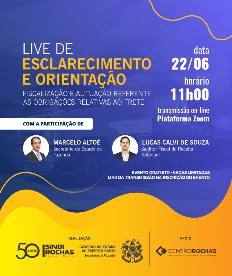 Live de Esclarecimento e Orientação – Fiscalização e Autuação Referente às Obrigações Relativas ao Frete