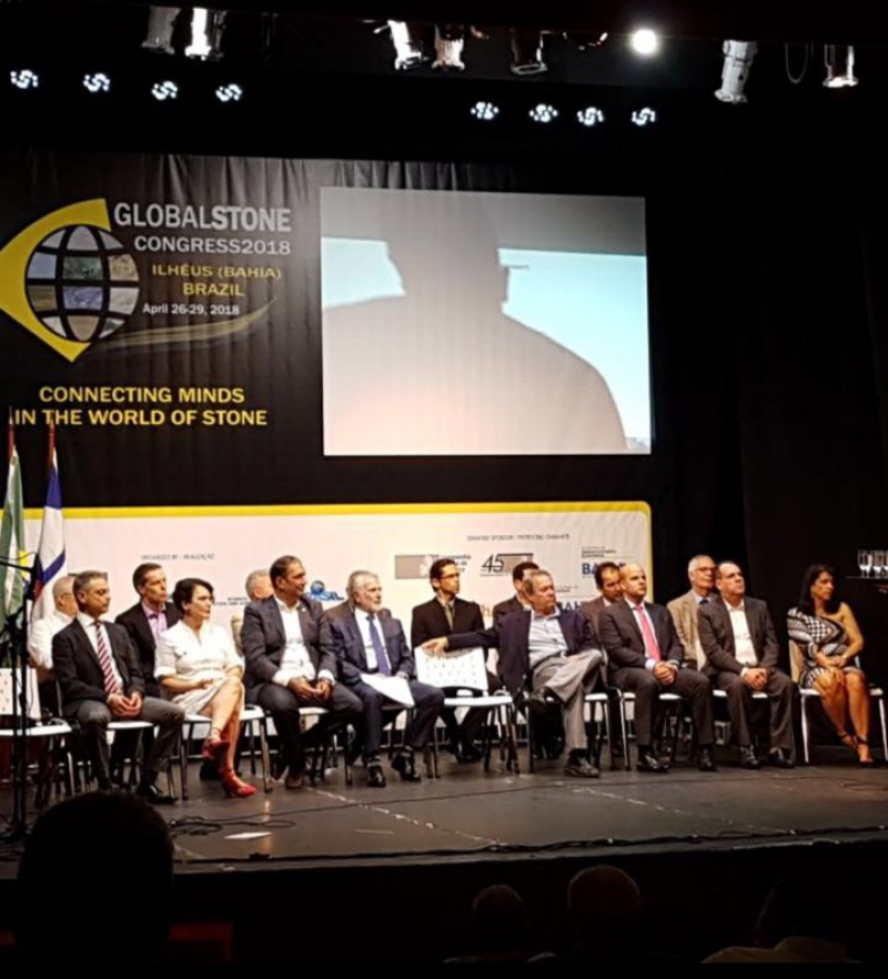 Presidente do Sindirochas participa da abertura do Global Stone Congress2018
