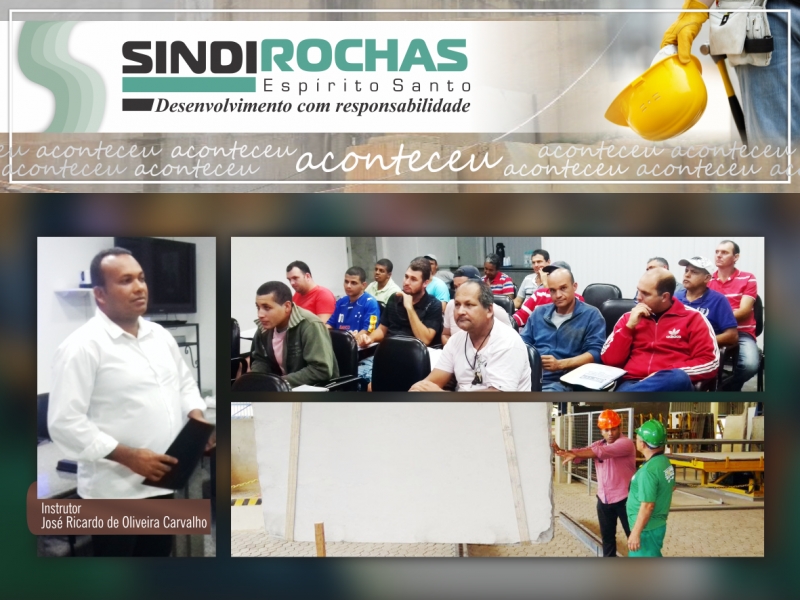 SINDIROCHAS REALIZA CURSO DE RECICLAGEM NR-11 PARA PROFISSIONAIS DA LINHA DE PRODUÇÃO DO SETOR