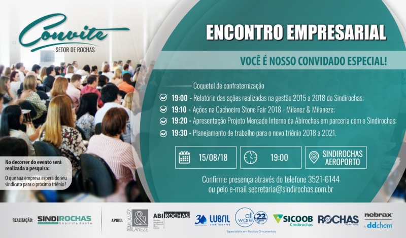 Sindirochas promove encontro com empresários no dia 15