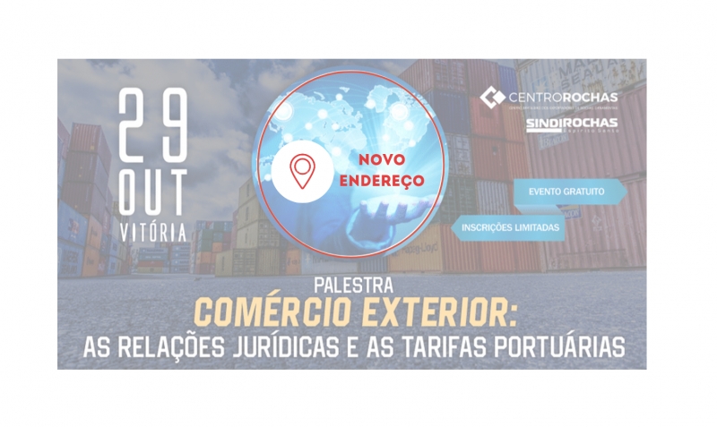 Devido à grande procura palestra sobre taxas portuárias acontecerá em novo local