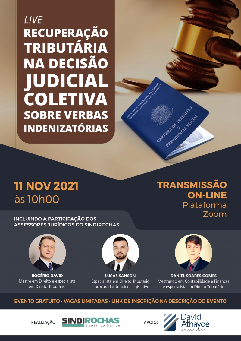 Live • Recuperação Tributária na Decisão Judicial Coletiva sobre Verbas Indenizatórias