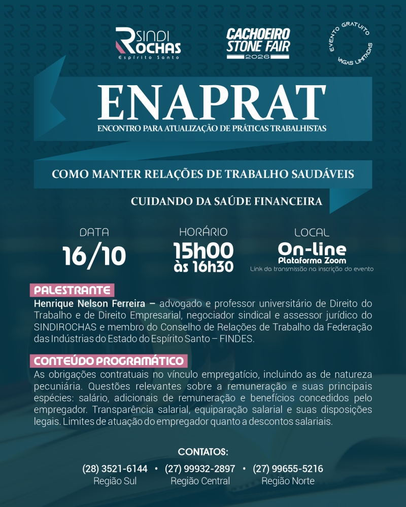 Live • Enaprat (Encontro para Atualização de Práticas Trabalhistas) - Como Manter Relações de Trabalho Saudáveis: Cuidando da Saúde Financeira