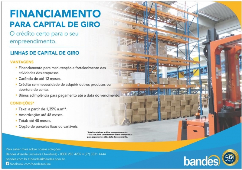 Linhas de Financiamento para Capital de Giro