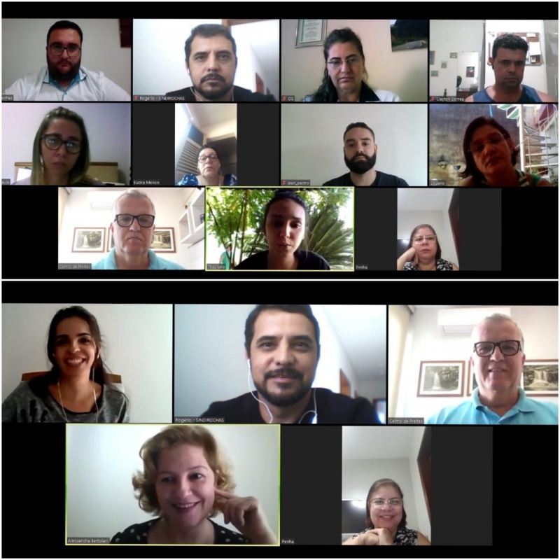 Equipes do Sindirochas e Centrorochas alinham ações em reunião virtual