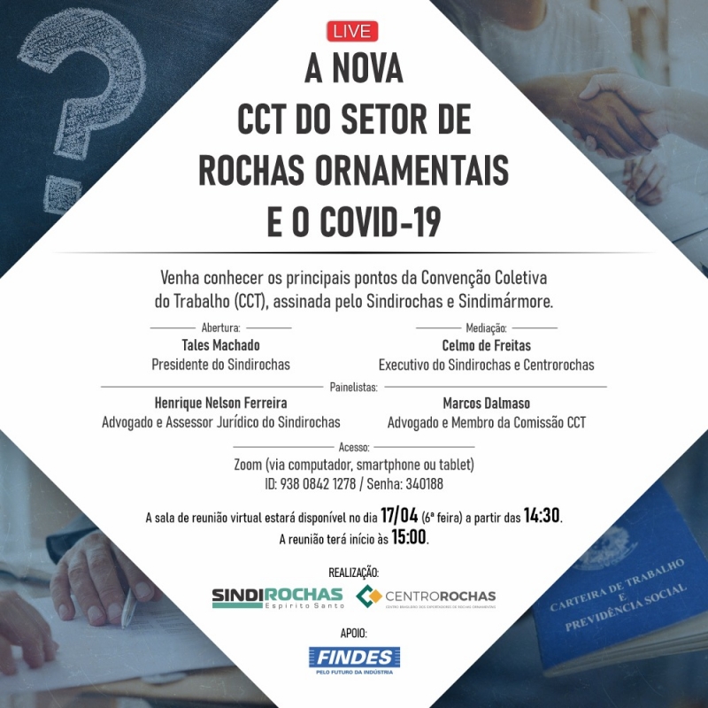 Live: A nova CCT do Setor de Rochas Ornamentais e o COVID-19