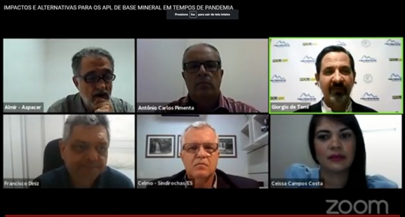 Sindirochas destaca atuação das empresas de rochas capixabas durante seminário virtual da Rede APL Mineral